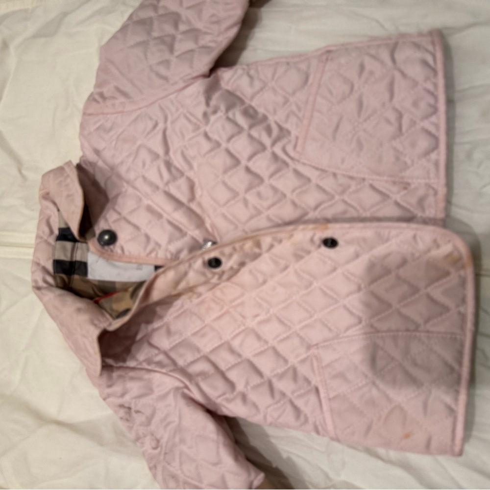 Burberry Light Pink Quilted Kids Puffer Jacket